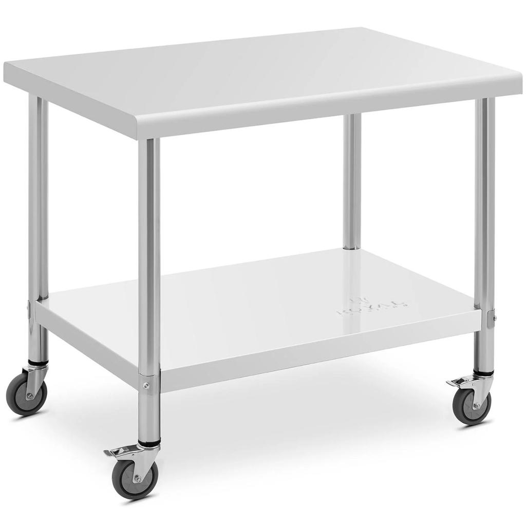 Metal Catering Table On Wheels with a Shelf STEEL 70 X 100 Cm