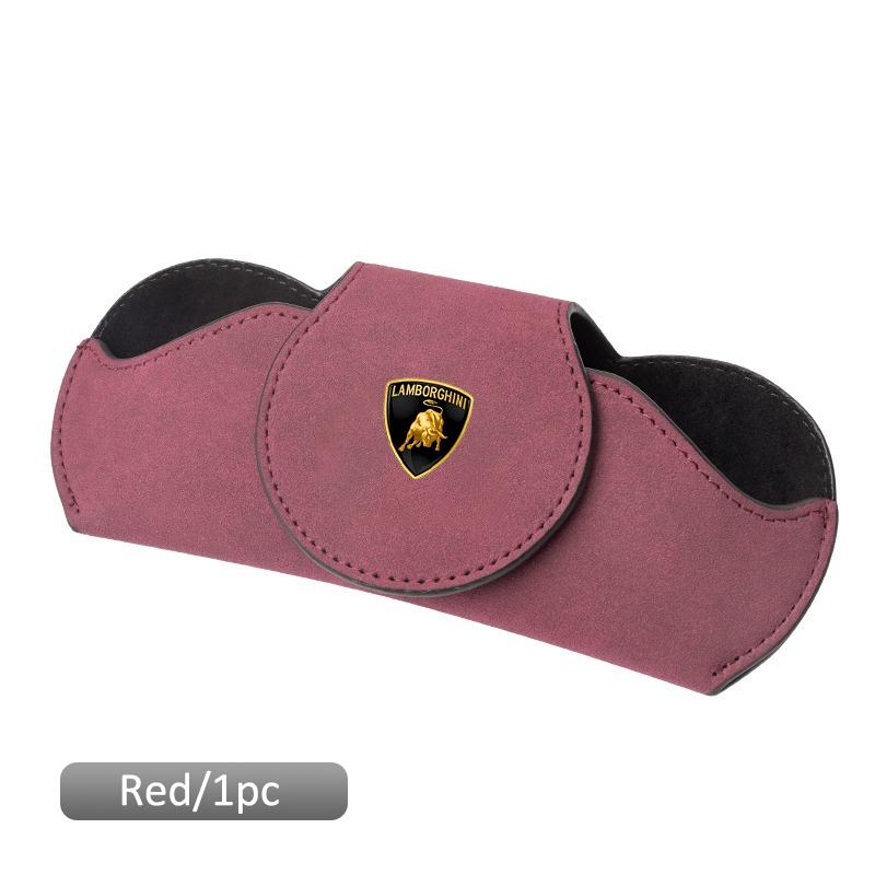 

Car Glasses Case Auto Sun Visor Glasses Holder Sunglasses Clip Accessory Storage For Lamborghini Urus Huracan Aventador Premium красный
