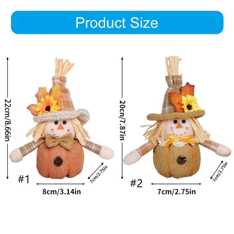 Festival Scarecrow Figurine With Soft Fabric Materials Seasonal Home Decoration for Kids Room Office Desk Accessories