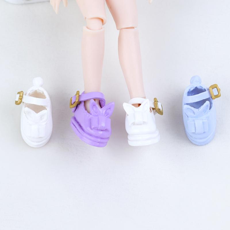 2Pcs 1:12 OB11 Cute Princess Pearl Mary Shoes Doll Classic Shoes Suit For Ob11 1/12 Bjd Detachable Doll Gsc DOD Doll Accessories