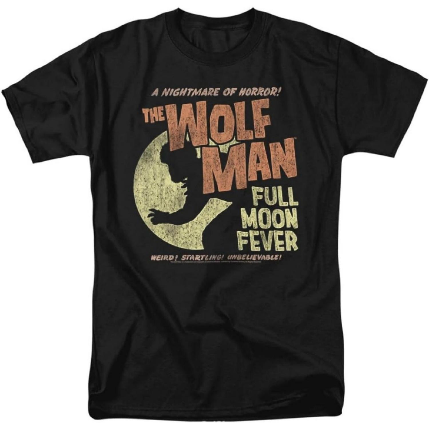 Universal Monsters The Wolf Man Full Moon Fever Unisex Adult T-Shirt Black XXXXXL чёрный