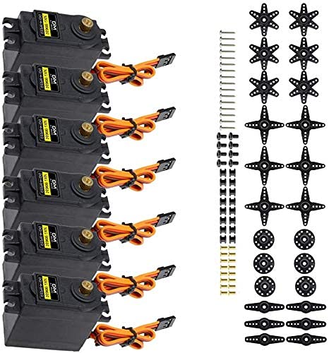 The DiyStudio 6-degree-of-freedom robotic arm DIY kit, featuring aluminum mechanical arm jaws and Arduinor MG995 servo drive bulk (assembly required),