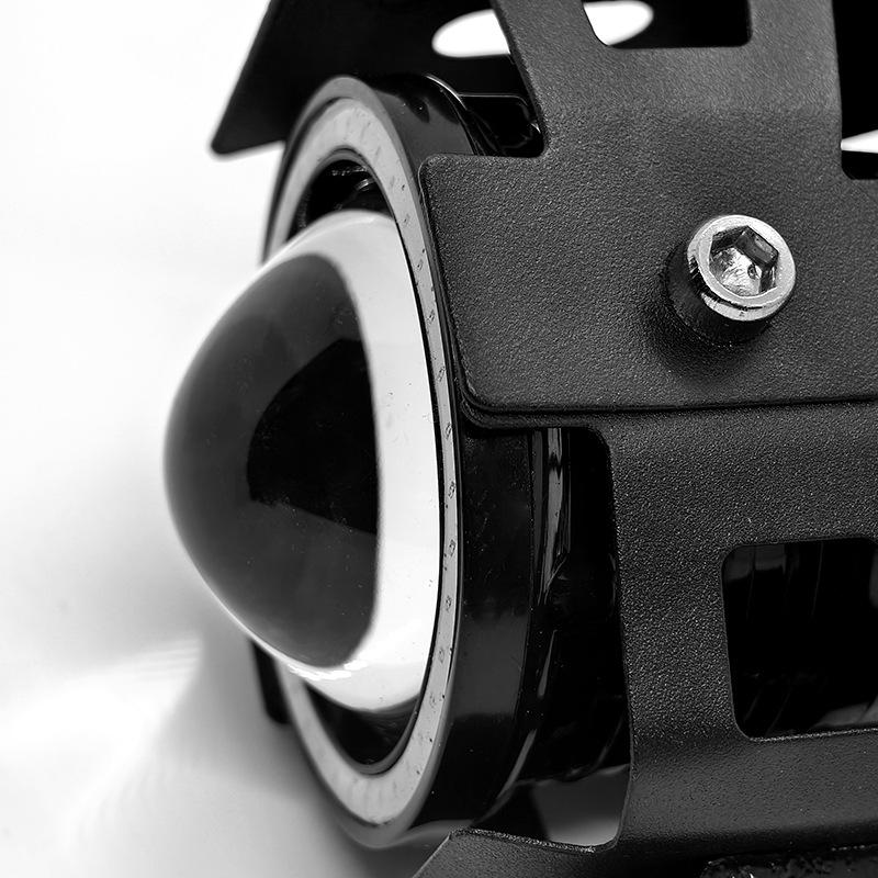Universal U7 LED Motorcycle Spotlight with Super Bright Laser and Angel Eye Flashing Headlight