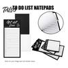 Magnetic Reminder Board List Notepad, Thick Paper Tear-off Checklist Planner, Black Bordered Retro Task Organizer Design for Grocery Shopping