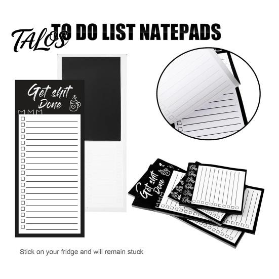 Magnetic Reminder Board List Notepad, Thick Paper Tear-off Checklist Planner, Black Bordered Retro Task Organizer Design for Grocery Shopping