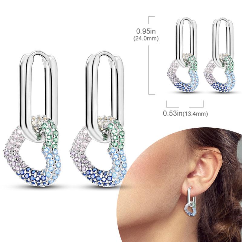 

Women Earring Sales 925 Silver Hoop Earrings Love Heart Butterfly Drop Earring Stud For Women Girls Party Jewelry Gifts