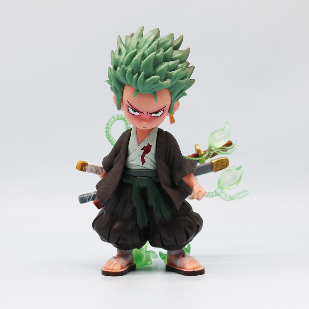 One Piece Anime Figurine Q Version Ace Zoro Collectible Action Figure Toy