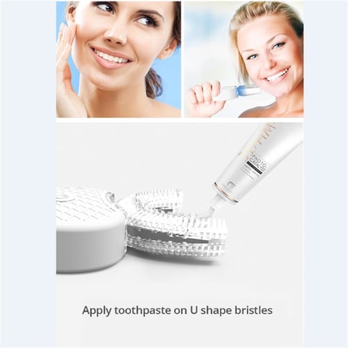 KDBT Ultrasonic U-Shaped Electric Toothbrush with 360-Degree Automatic Cleaning, Compatible with 3 Types of Tooth Alignment, Whitening for Adults, Mag