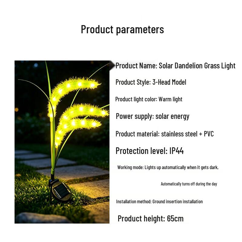 Empfike Solar LED Garden Grass Lamp