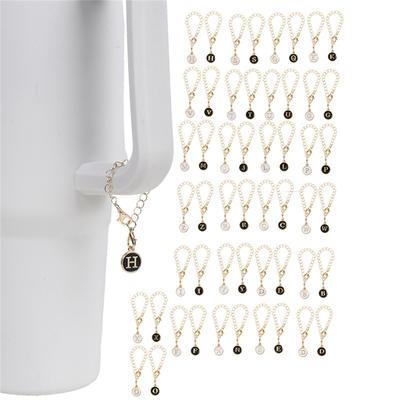 2 Pcs Letter Charm Accessories For Cup, Name ID Letter Chain For Handle, Shape Pendant Accessories For Keychain