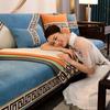 Retro Chinese Style Sofa Cover Chenille Anti-slip Couch Cushion for Living Room Sofa Towel Universal Slipcover Embroidery Ribbon