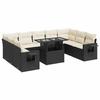 VidaXL Garden Lounge Set 10 Pcs with Cushions Black Wicker 3326537