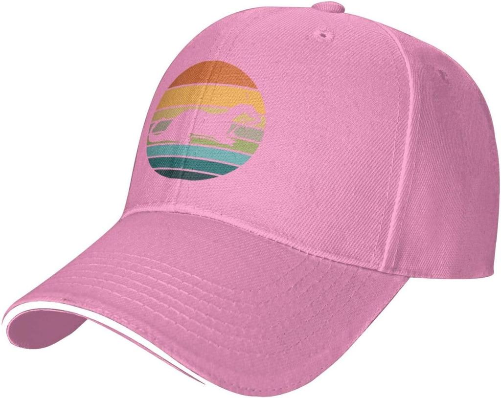 Retro Otter Sunset Lover Gift Baseball Cap Vintage Polyester Adjustable Casual Cap For Adults