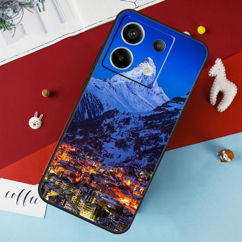 Zermatt Matterhorn Schweizer Berg Hülle für Xiaomi Redmi Note 13 12 10 8 9 11 Pro 12S 10S 11S Redmi 13C 10A 10C 9C 12C Hülle