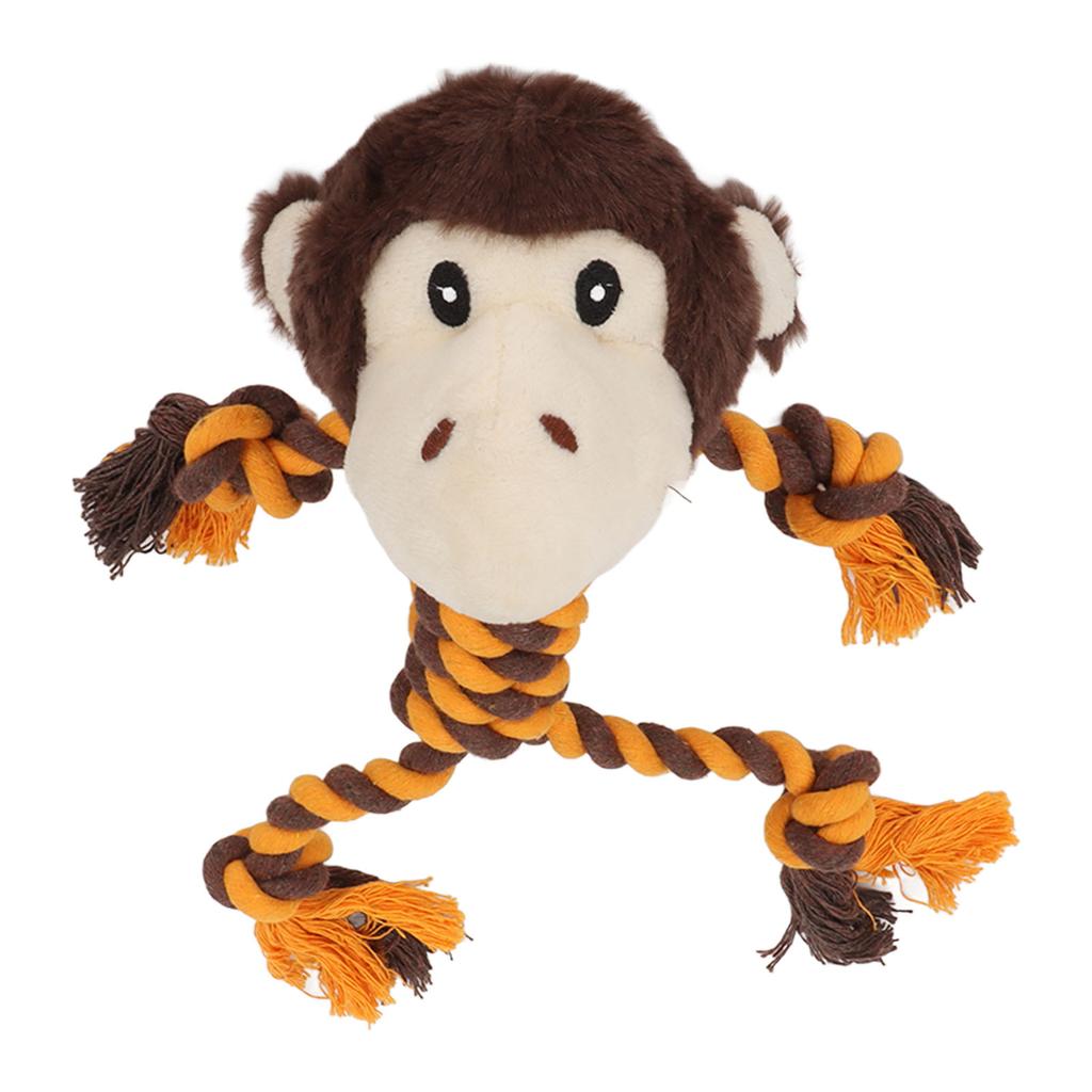 Squeaky Plush Dog Toy Splicing Bite Resistant Tooth Protection Relieve Anxiety 3D Dog Molar Toys Monkey