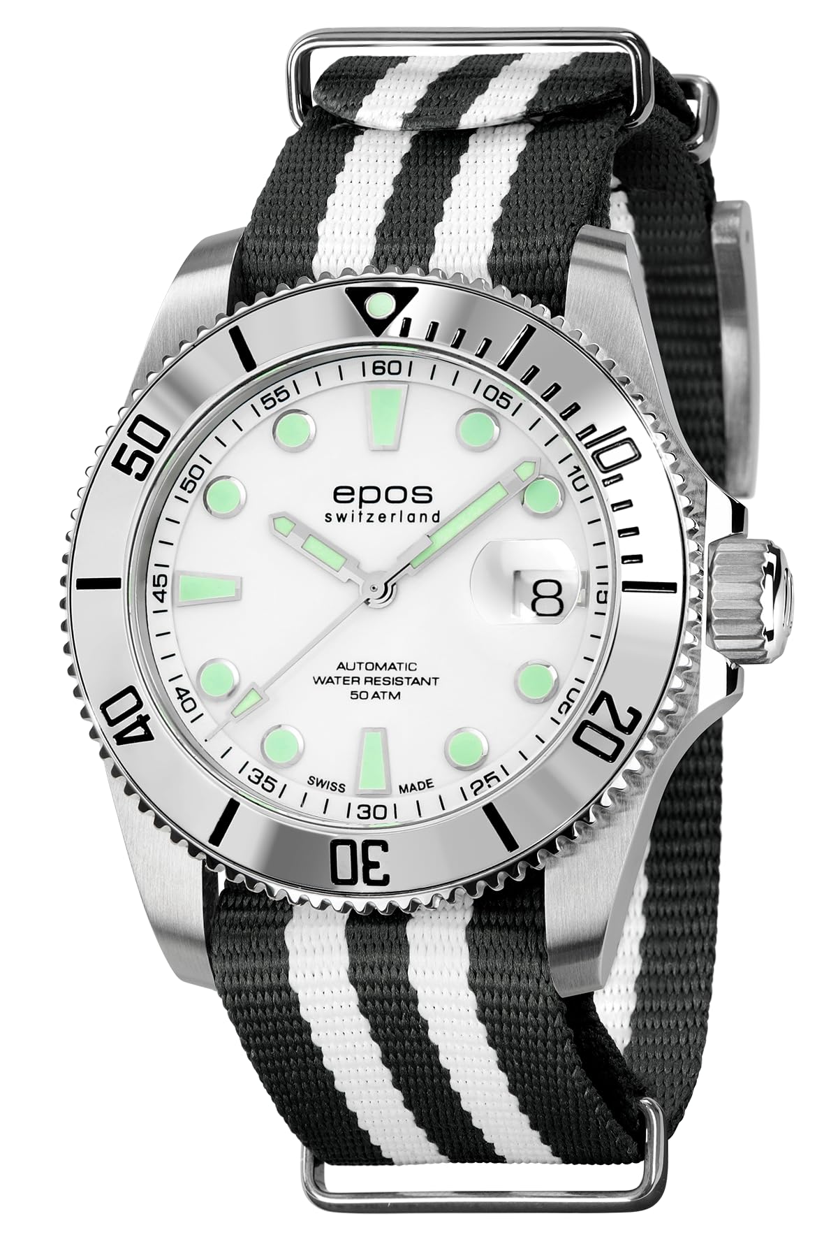 

Watch Epos 500m Water Resistant Automatic Sportive 3504SLN Black [EPOS] Diver s Diver s Men s білий