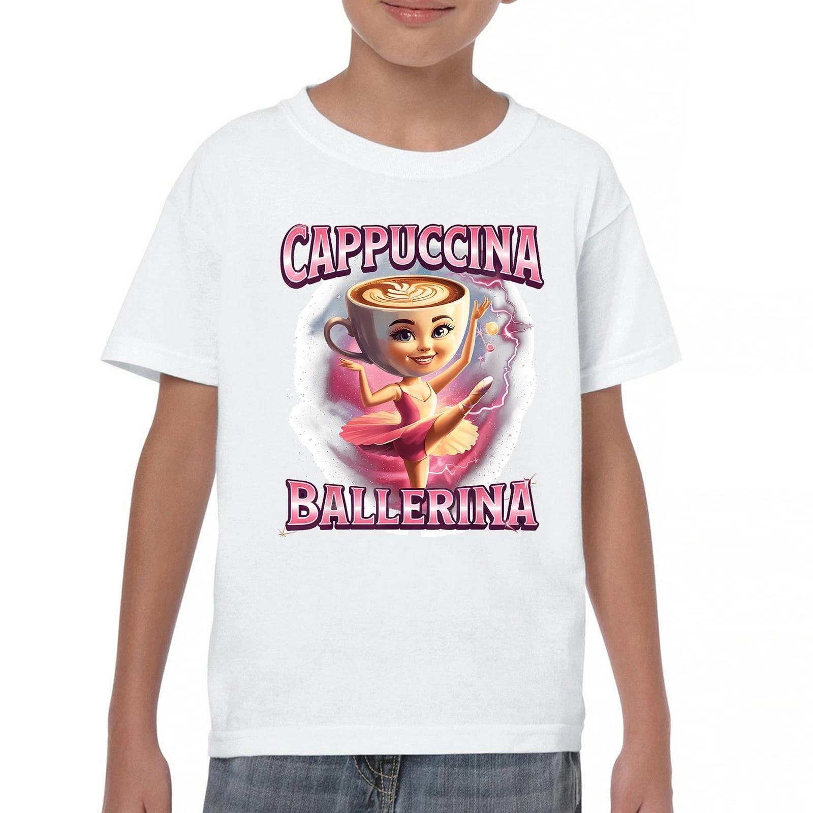 Cappuccina Ballerina Youth kids boys T-Shirt Italian Brainrot Gen Z Alpha Meme Kids 100