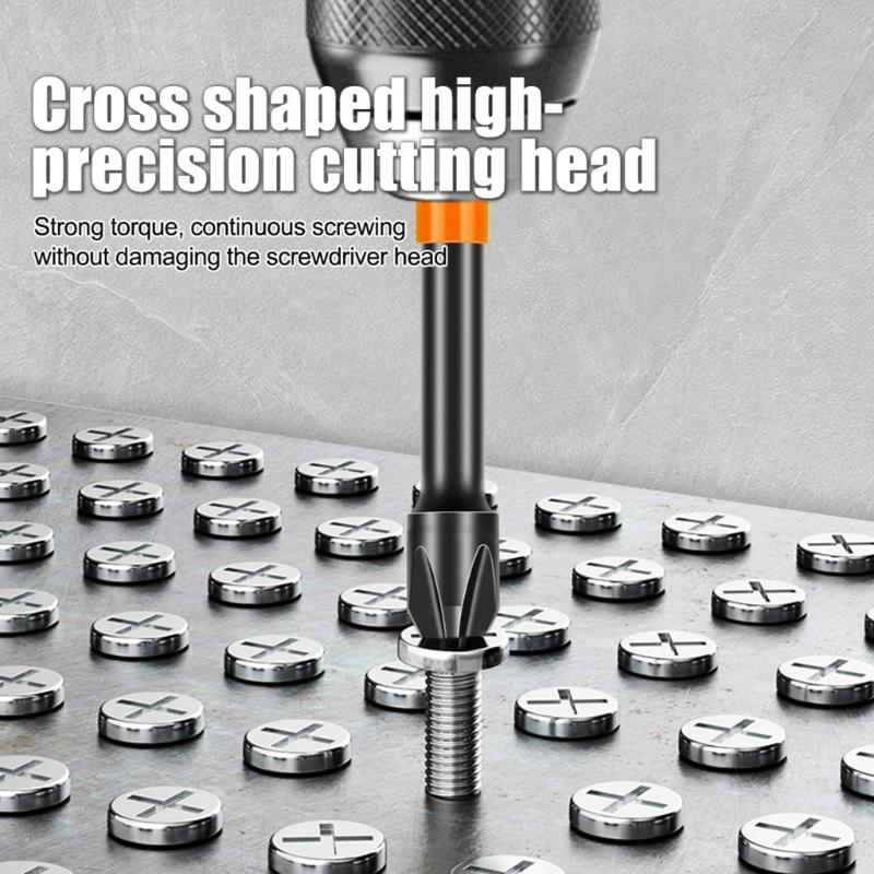 6Pcs Magnetic Impact Nonslip Crossing Screwdriver Head Hand Electric Drill Hexagonal Electric Screwdriver Bit Set Tools