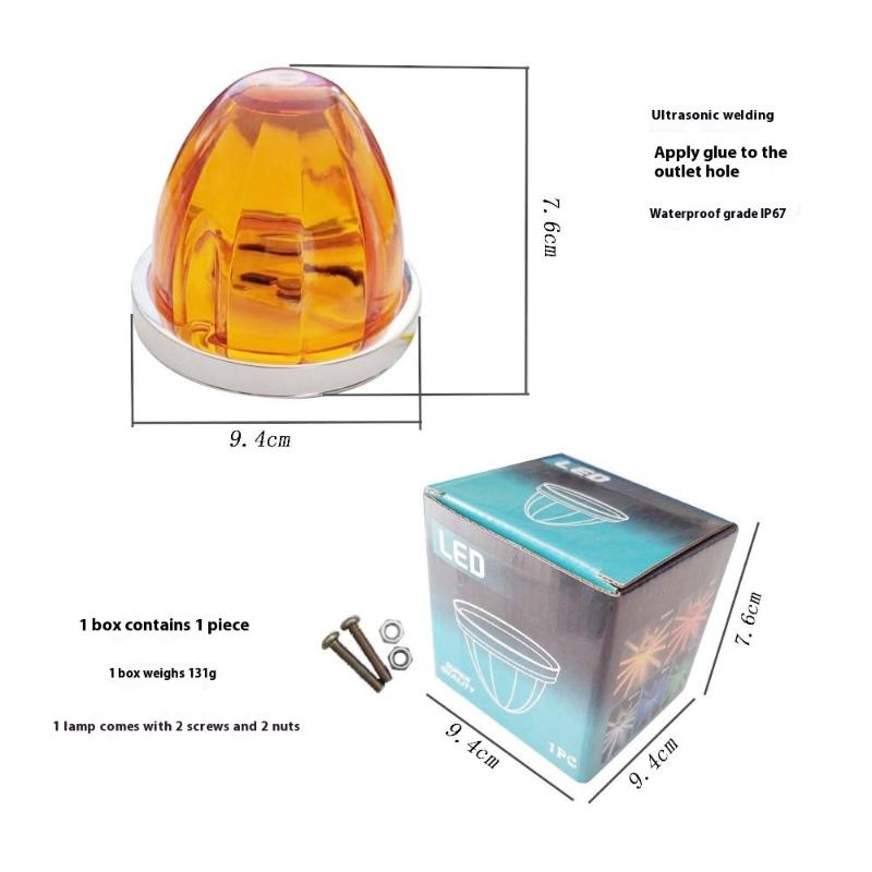 1 Set Car Truck Side Marker Signal Indicator Trailer Watermelon Lamp Lorry Side Light LED Waterproof 12V24V Car Clearance Light