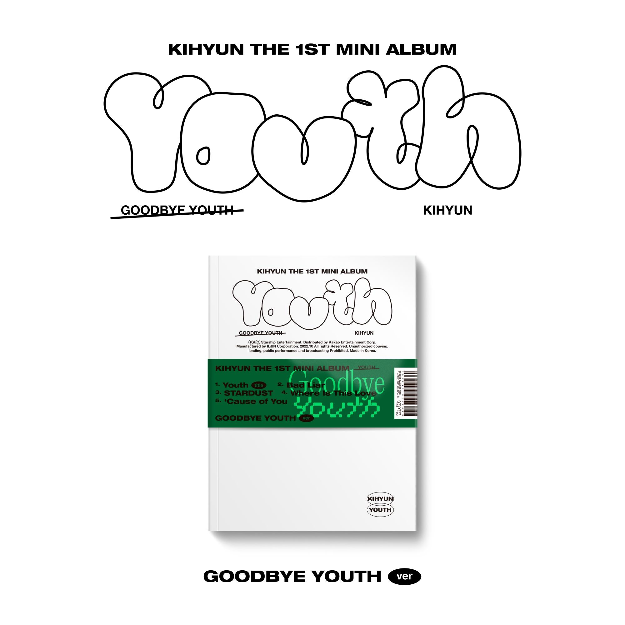 (+поб фотокарточка) Кихён 1-й мини-альбом [YOUTH] #Goodbye Youth ver.