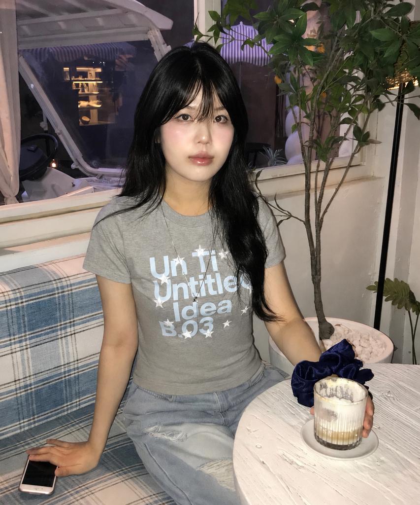 Eontaiteulseoul Untitle Steri Round Crop Short Sleeve Gray