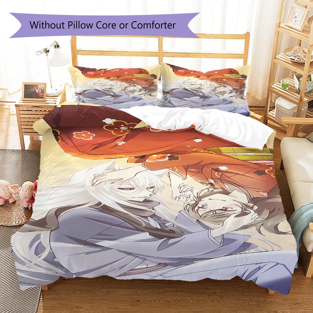 Kamisama Kiss Pattern Bedding,Quilt Set Quilt Cover Pillowcase Home Birthday Gift (1 * duvet cover + 2 * pillowcase, without core)