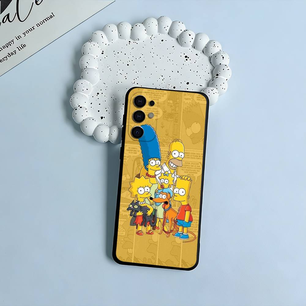 Simpsons-Funny Cartoon Phone Case For Samsung S25,S24,S21,S22,S23,S30,Ultra,S20,Plus,Fe,Lite,Black Soft Silicone