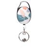 1pc Zinc Alloy Oval Matte Retractable Pull Badge Reel Heavy Duty ID Card Reel Key Ring Outdoor Keychain Clip