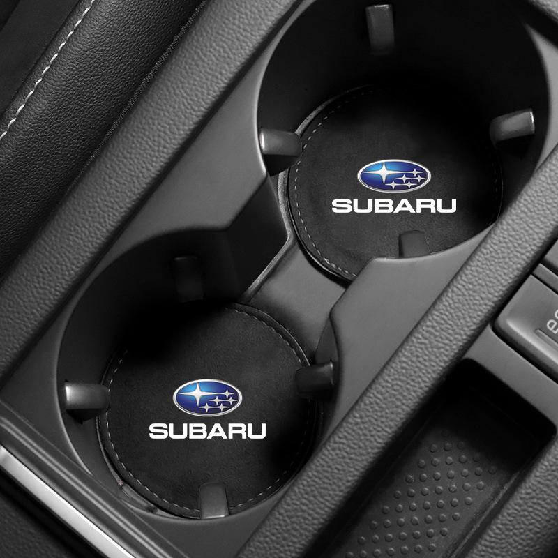 Podkładka do uchwytu na kubek samochodowy Skórzana nakładka na slot Antypoślizgowa podstawka Mata Emblemat Dla Subaru STI BRZ Impreza Forester Legacy Outback Levorg Tribeca
