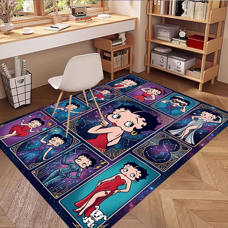 Betty Boop Print Rug, Washable Floor Carpet, For Entryway Dorm Laundry Room Office Study, Home Decor Birthday Christmas Gift