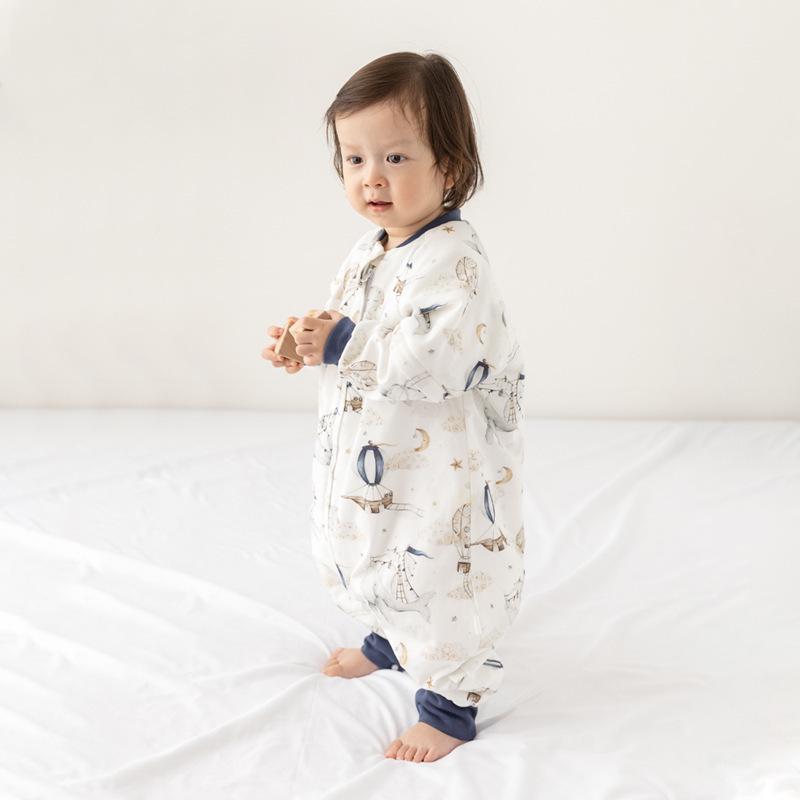 Mulberry Silk Baby Sleeping Bag - Autumn/Winter, Split-Leg Design, Anti-Startle, One-Piece Pajamas