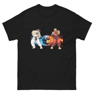 T-shirt da gamer classica di Street Fighter: Ryu contro. Maglietta da Battaglia Ken | Magliette da Gamer Personalizzate