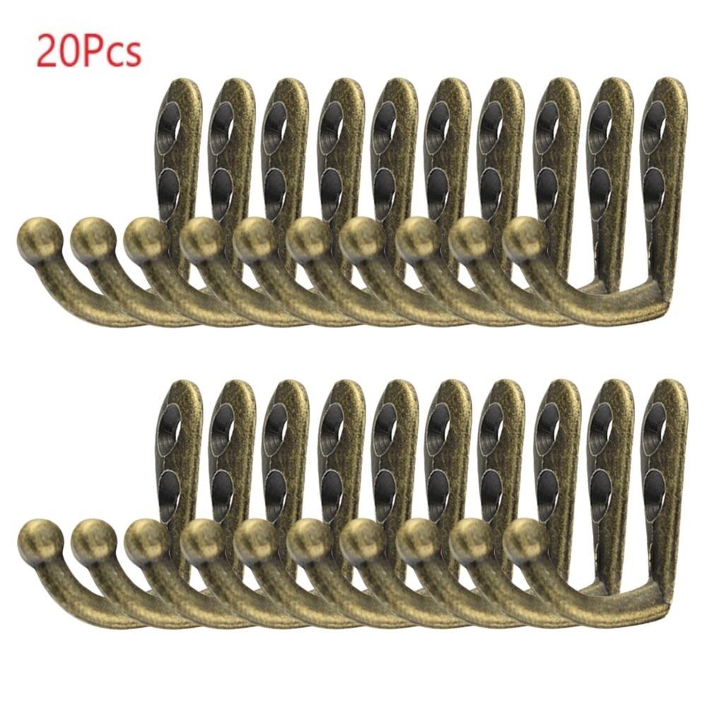 

20pcs Wall Mounted Hook Single Robe Coat Hat Holder Vintage Key Hanger Hanging Hook Storage For Bedrom Bathromm Door Back