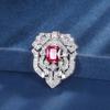 Summer Women's Simple Korean Version Fashion and Temperament Women's Brooch Colorful Style with Zircon Green Red Accessories