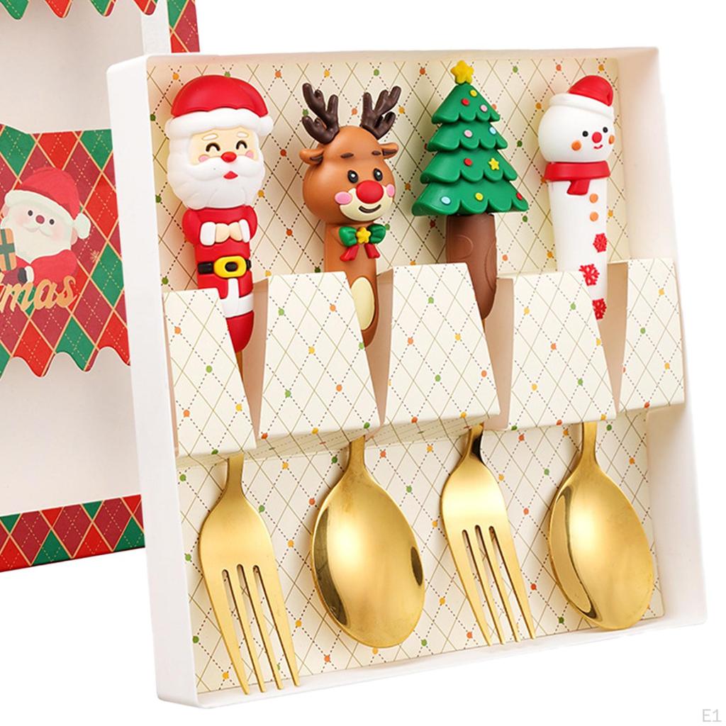 4 Piece Christmas Set, Tableware, Decoration, Cutlery, Teaspoon,