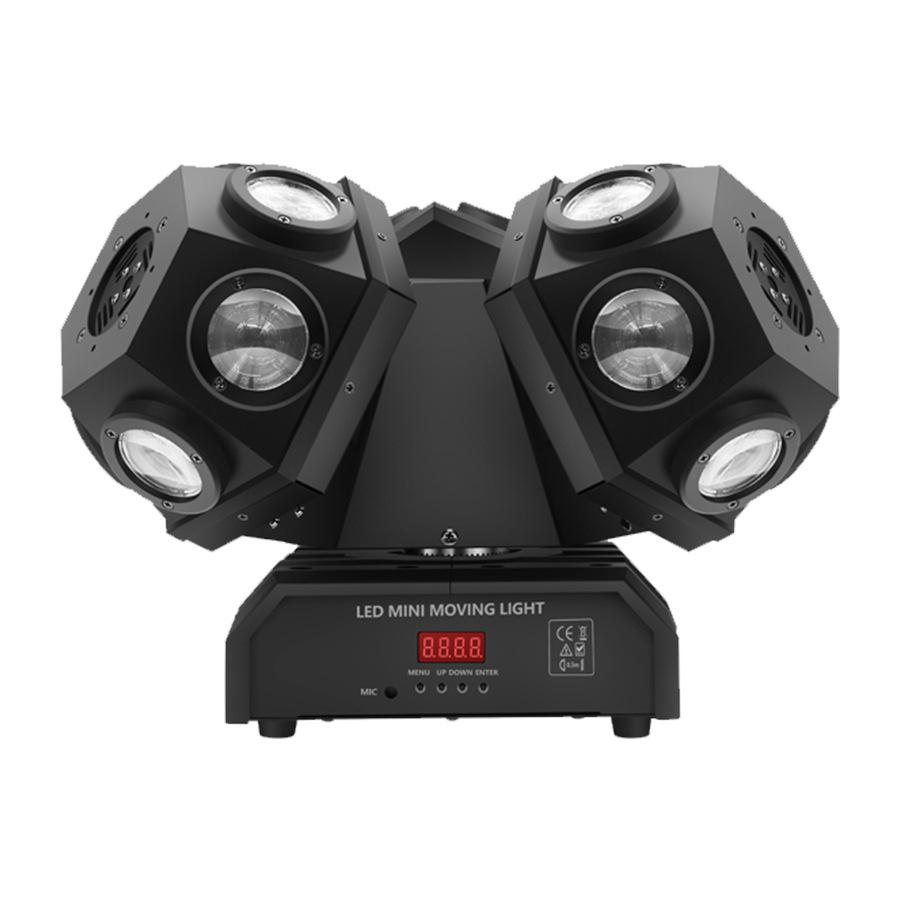 200W Stage Projector Three Heads RGBW 3in1 LED Laser Beam Rotating Moving Head Lights DMX512 for Nightclub Disco Party