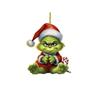 Acrylic Flat 2D Christmas Tree Pendant, Mirror Green Hair Monster - for Holiday Decorations, Halloween, Thanksgiving Flat Christmas Tree Pendant