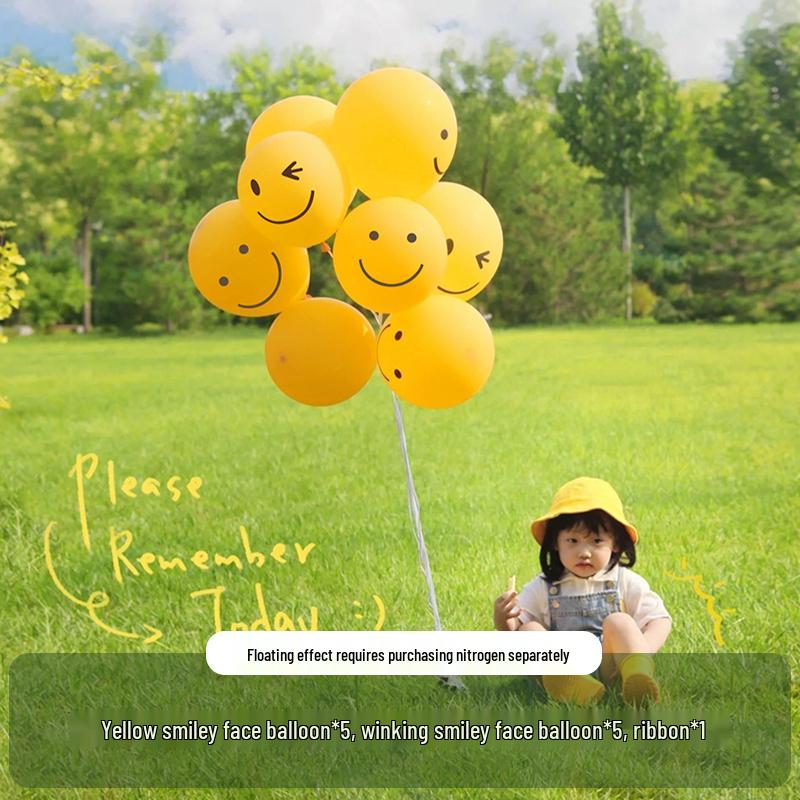 2nd Birthday Smiley Face Number Balloons for Kids - Outdoor Decoration & Photo Props (Boys & Girls)