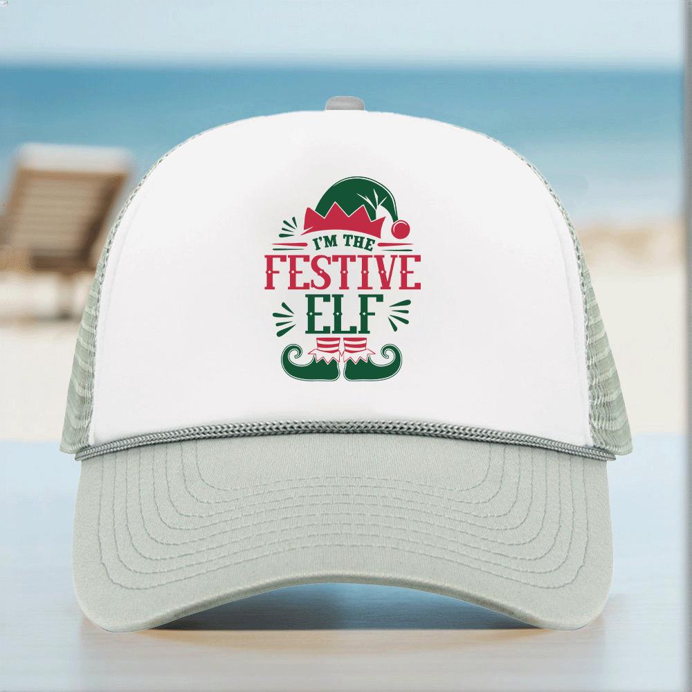 Christmas Sponge Mesh Baseball Cap with Logo – 16 Pattern Sunshade Trucker Hat