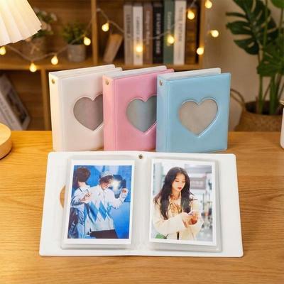 Álbum de Fotos Portátil 3 Pulgadas 40 Bolsillos Libro de Tarjetas Corazón de Amor Álbum de Tarjetas Fotográficas Tarjeta Fotográfica Kpop