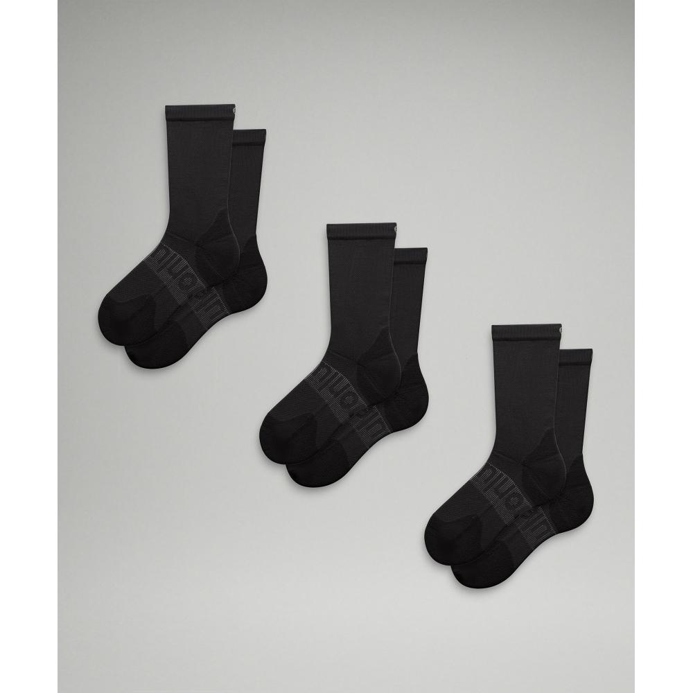 

Lululemon Men S Power Stride Crew SockS 3 Pack Black XL