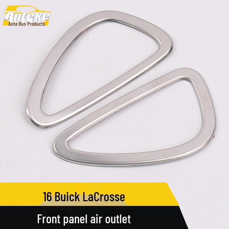 Fits 16 Buick Models: Front Panel Air Outlet Bright Ring & Center Console Dashboard AC Vent Sticker