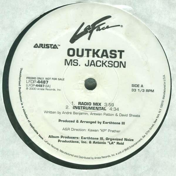 

12inch Record OUTKAST Ms. Jackson LFDP4487PROMO LaFace Records 2000 US Rap HipHopRB Used