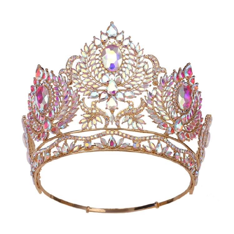 Peigne Couronne Élégant en Cristal pour Femmes Princesse Élégant Couronnes en Cristal Efficaces Diadèmes avec Pierre Colorée et Peigne