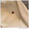 Women's Heart Embroidery Crewneck Sweatshirt: American Style, Long-Sleeved, Versatile, and Age-Reducing for Spring and Autumn.