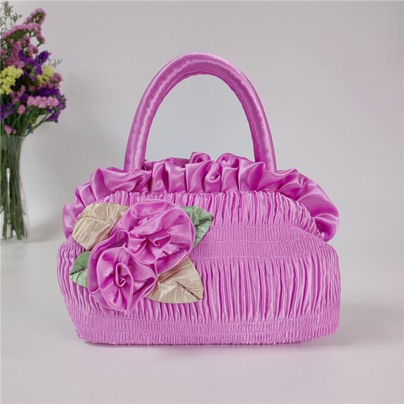 Korean Style 7-Inch Floral Handmade Evening Handbag & Coin Purse