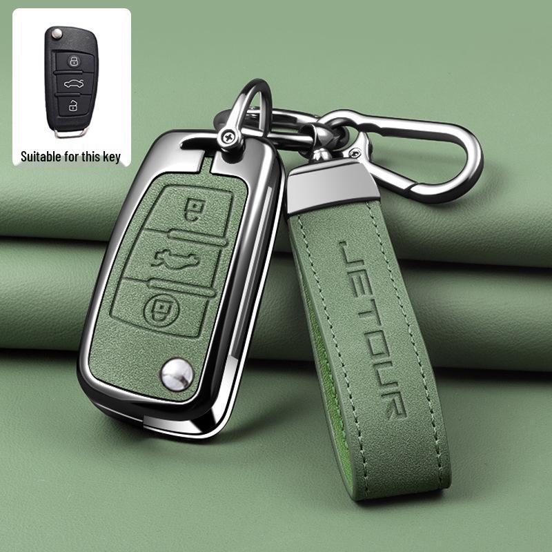 Jetour X70M Folding Key Cover (2019-2022) - 1.5T Model High-Grade Key Fob Case with Metal Shell Buckle (2021)