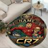 Tapis rond personnalisé avec impression Cristiano Ronaldo, Tapis décoratif polyvalent pour la maison, pour salle de jeux, appartement, balcon, entrée, couloir Cadeau