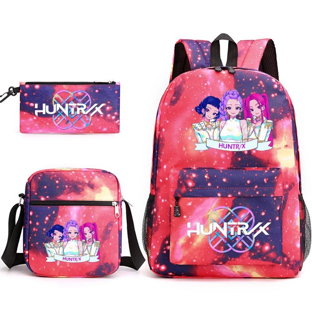 3Pcs/set Anime Cartoon Printed Backpack with Shoulder Bag Pencil Case for Teenager Student Boy Girl School Bag Large Capacity Bookbag Kid Gift Rucksak