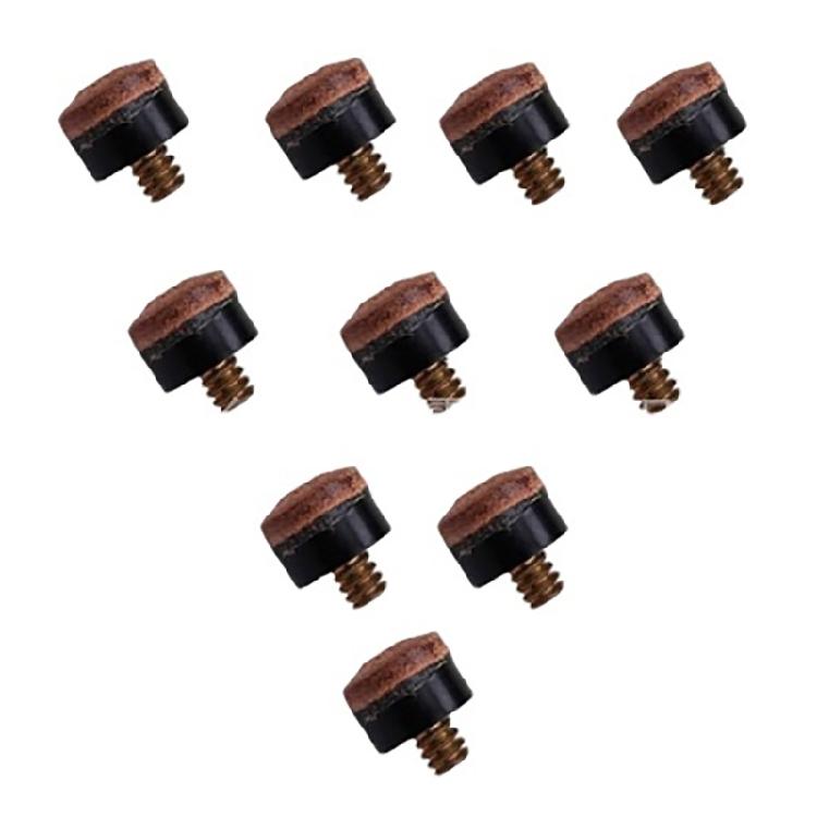 10 Stück Billard Einschraubbare Queue-Spitze Schaft Reparaturwerkzeug Hartleder Pool Queue Spitze